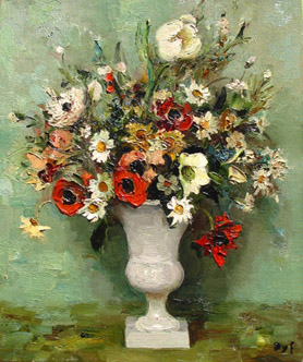 Fleurs Au Vase De Verre